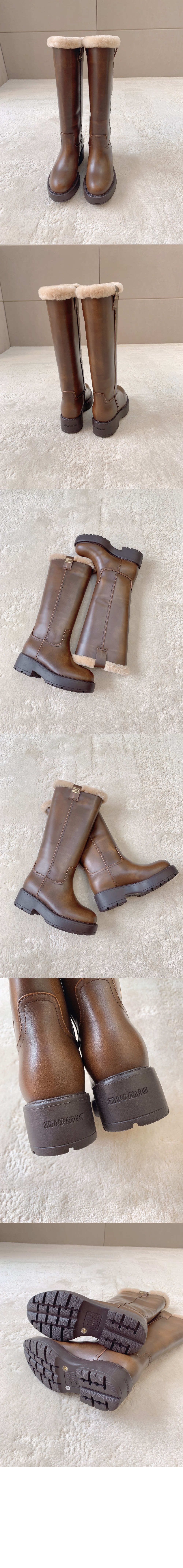 미우미우 퓌메 가죽 부츠 5W971D