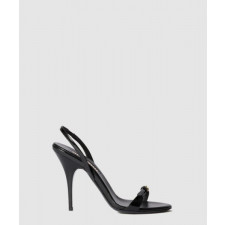 미우미우 에나멜 가죽 샌들 5X343E