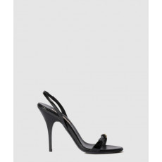 미우미우 에나멜 가죽 샌들 5X343E