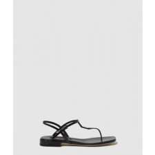 미우미우 페이턴트 레더 헤링본 샌들 5Y895D