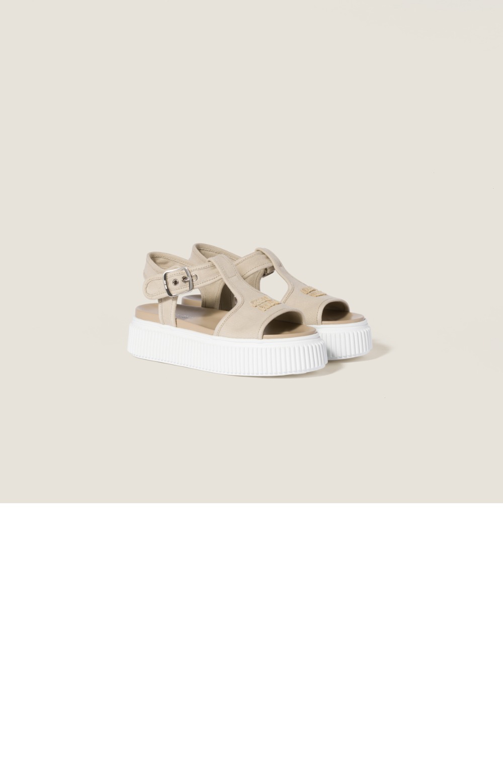 미우미우 데님 플랫폼 샌들 5X402E