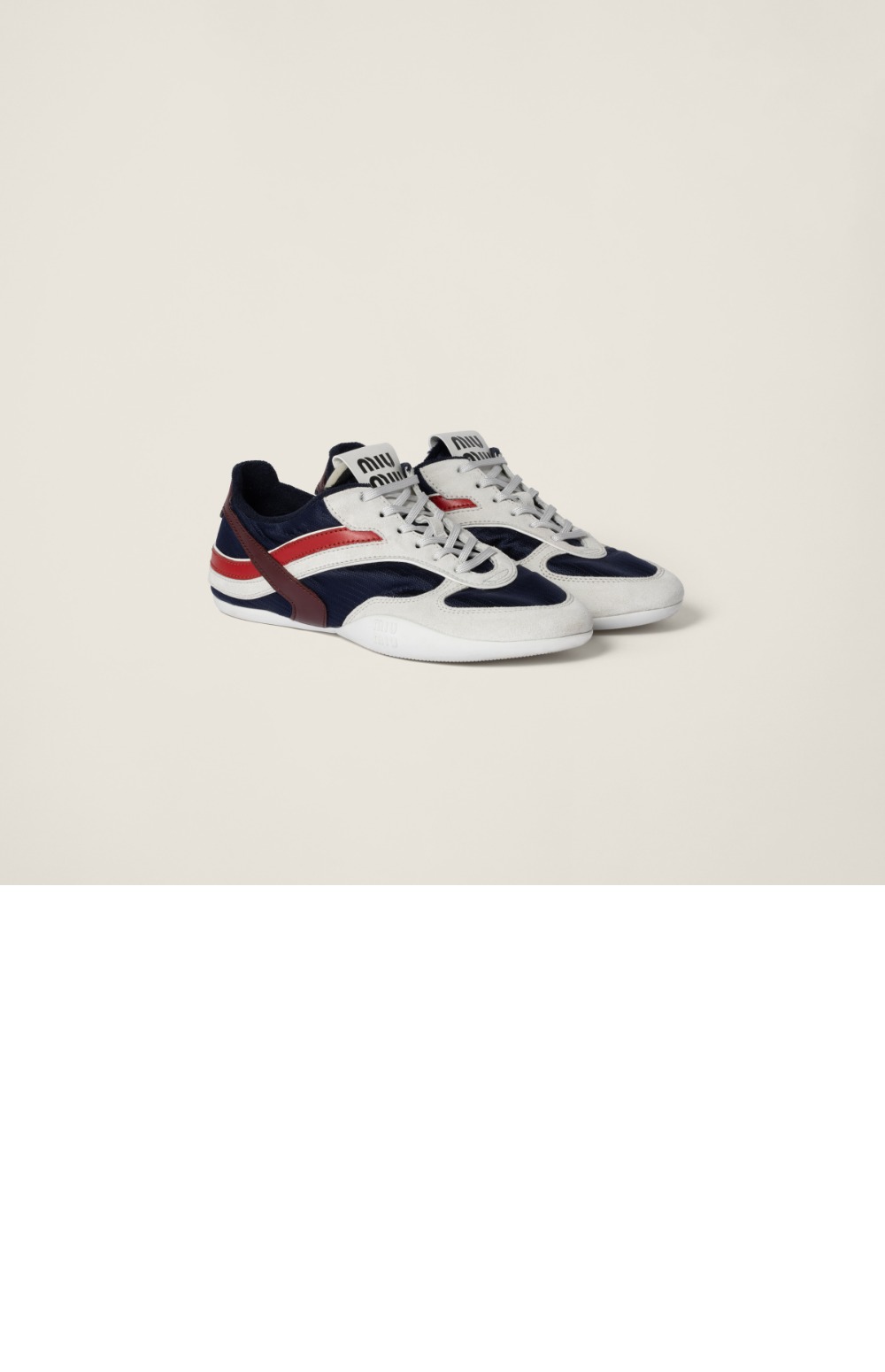 미우미우 김나지움 기능성 소재 및 스웨이드 스니커즈 5E428E