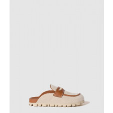 미우미우 캔버스 및 가죽 뮬 5D377E