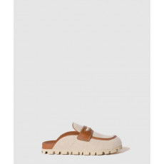 미우미우 캔버스 및 가죽 뮬 5D377E