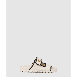 미우미우 크로셰 니트 슬라이드 샌들 5XX641