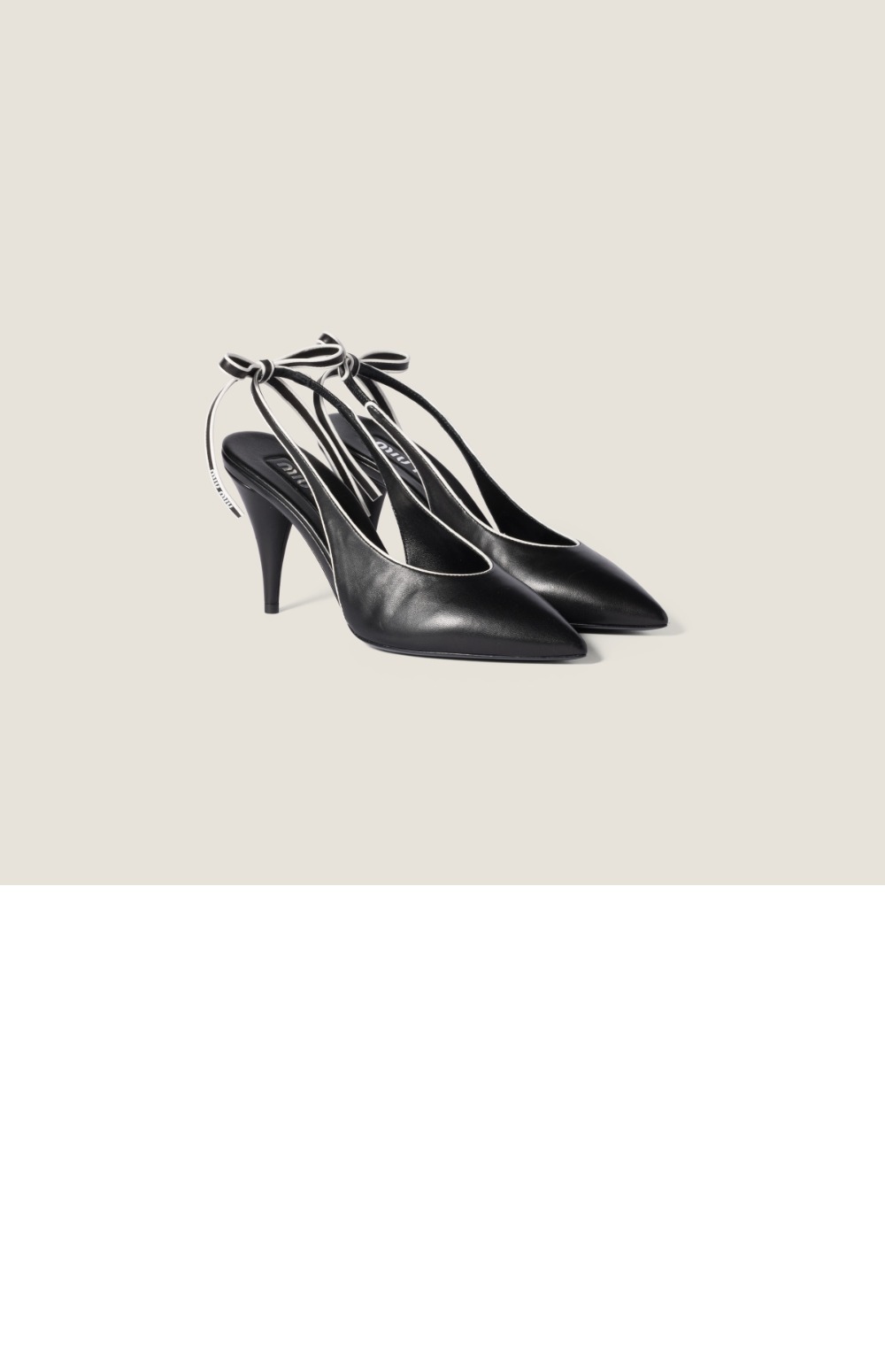 미우미우 나파 레더 슬링백 펌프스 5I430E