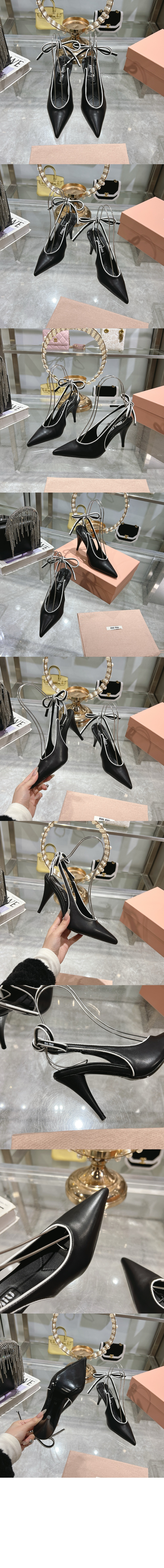 미우미우 나파 레더 슬링백 펌프스 5I430E