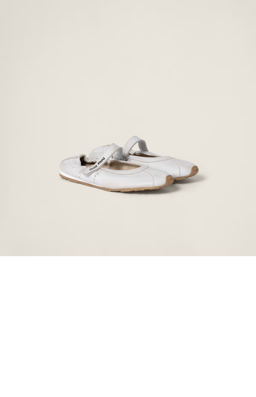 미우미우 블리치드 나파 가죽 발레리나 5F370E