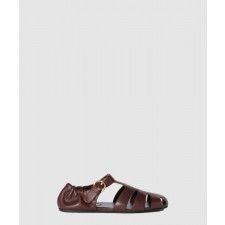 미우미우 루슈 나파 가죽 피셔맨 샌들 5E395E