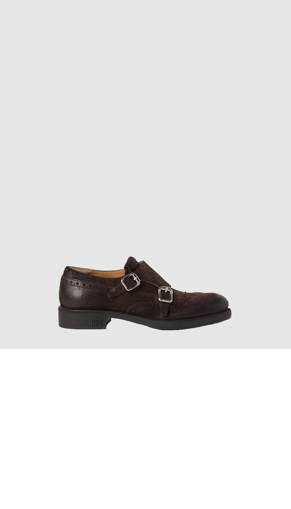 미우미우 스웨이드 더블 스트랩 로퍼 5D773D