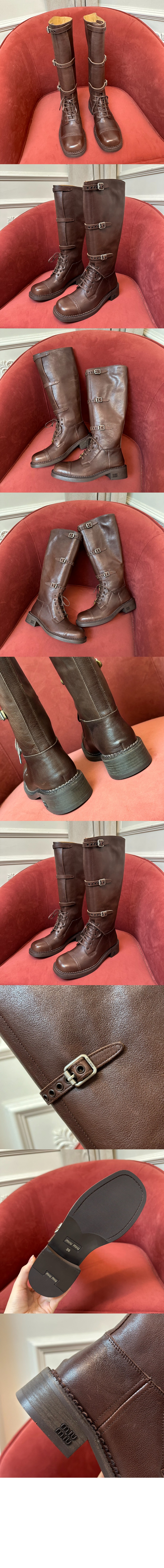 미우미우 가죽 부츠 5W315E