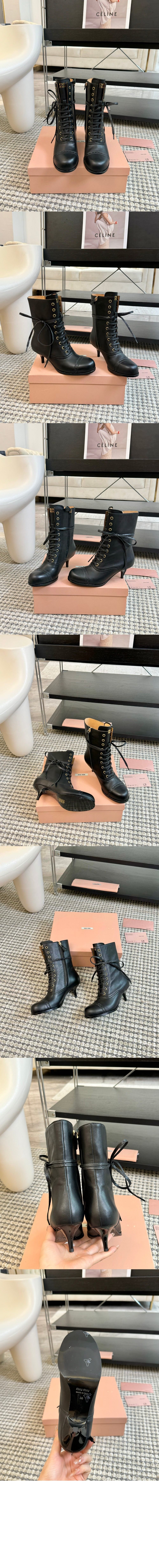 미우미우 가죽 레이스 부티 5U323E