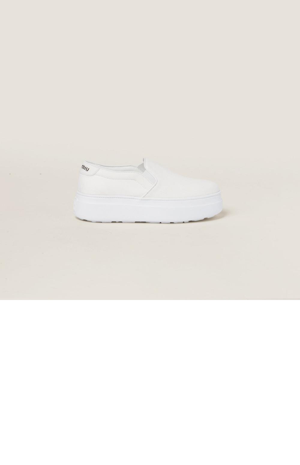 미우미우 워시드 코튼 드릴 스니커즈 5S152E