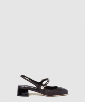 미우미우 페이턴트 슬링백 펌프스 5I045E