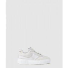 미우미우 블리치 가죽 스웨이드 스니커즈 5E150E