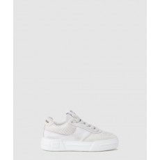 미우미우 블리치 가죽 스웨이드 스니커즈 5E150E