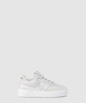 미우미우 블리치 가죽 스웨이드 스니커즈 5E150E