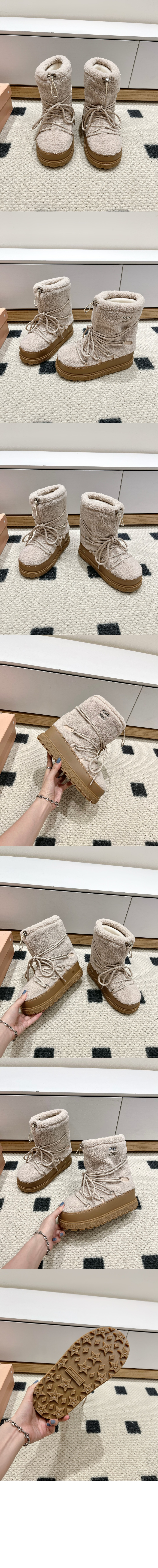 미우미우 양가죽 털 부츠 5U862D