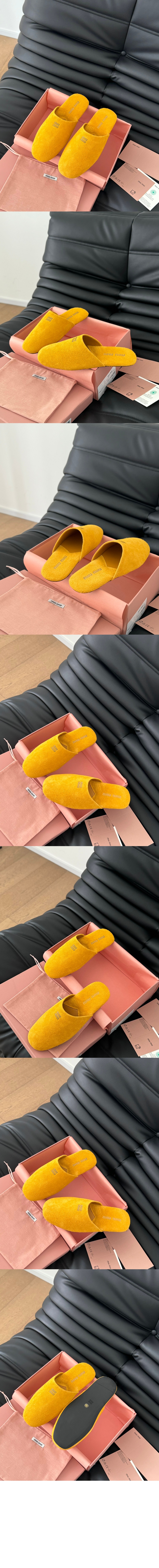 미우미우 스웨이드 슬리퍼 5S322E