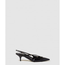 미우미우 버클 장식의 브러쉬드 가죽 슬링백 5I013E