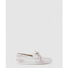 미우미우 안감 없는 블리치드 가죽 로퍼 5D123E