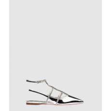 미우미우 페이턴트 가죽 통 샌들 5F544D