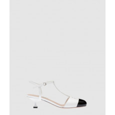 미우미우 투톤 가죽 펌프스 5I769D