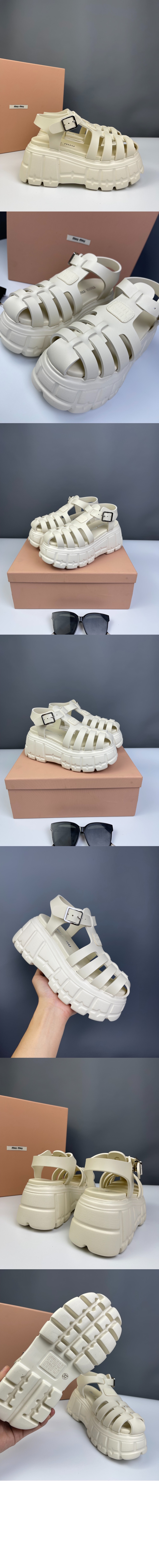 미우미우 EVA 플랫폼 케이지 샌들 5X140E