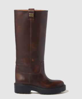 미우미우 퓌메 가죽 부츠 5W971D