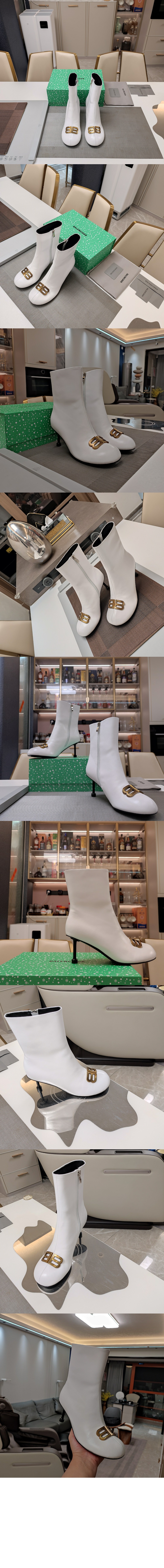 발렌시아가 그로피 BB 로고 앵클 부츠힐 722311