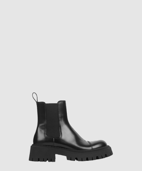 발렌시아가 스무스 레더 라운드토 트랙터 부츠 636599