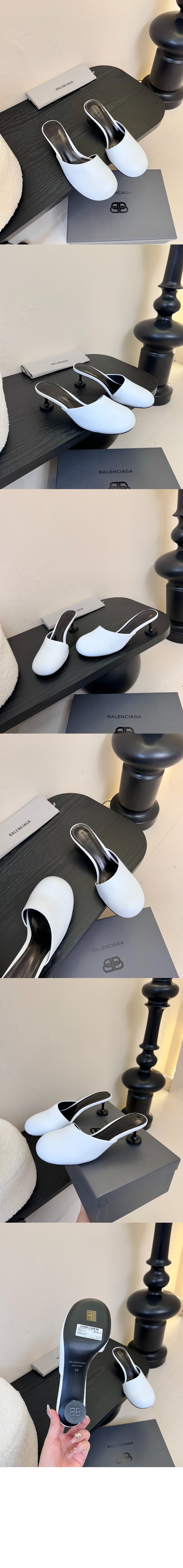 발렌시아가 레이디 레더 뮬 힐 701921