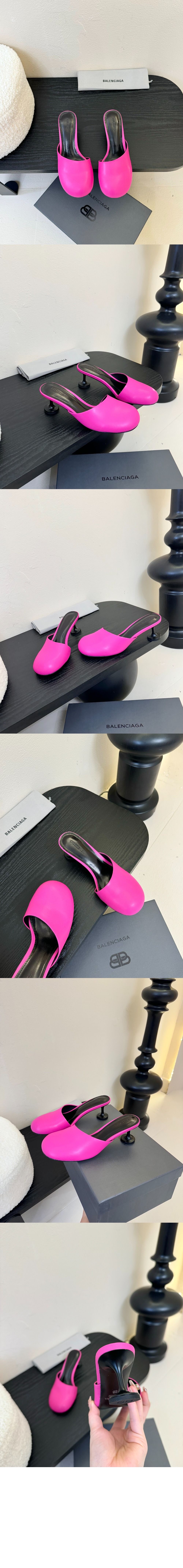 발렌시아가 레이디 레더 뮬 힐 701921