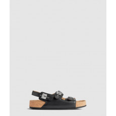 발렌시아가 가죽 플랫 샌들 827432