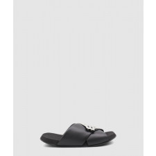 발렌시아가 가죽 오픈 토 슬라이더 828478