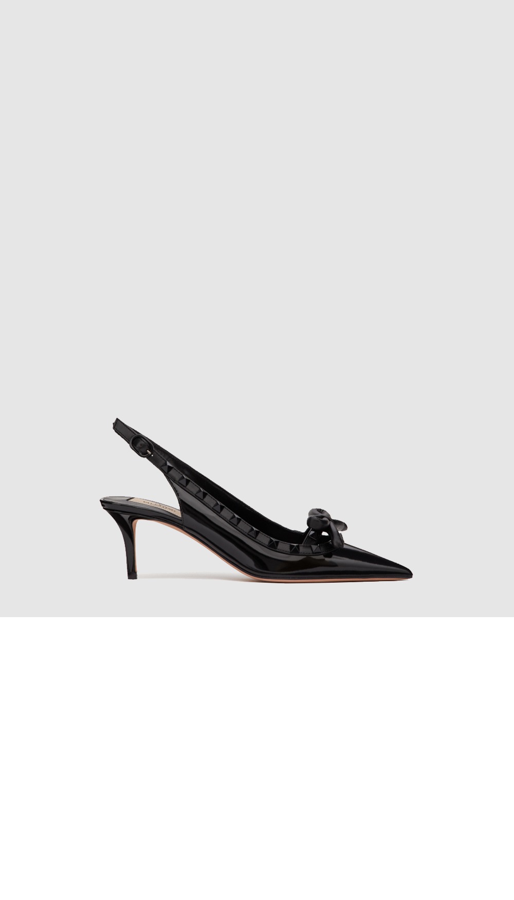 발렌티노 페이턴트 가죽 락스터드 케이지 펌프스