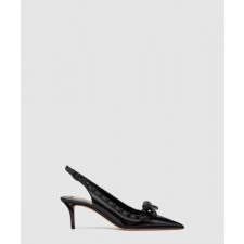 발렌티노 페이턴트 가죽 락스터드 케이지 펌프스