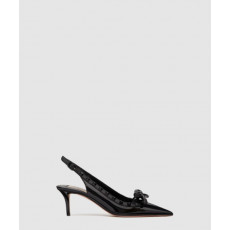 발렌티노 페이턴트 가죽 락스터드 케이지 펌프스