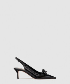 발렌티노 페이턴트 가죽 락스터드 케이지 펌프스