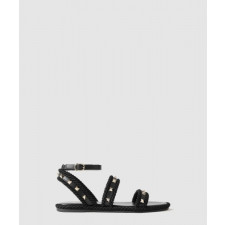 발렌티노 트리밍 스터드 가죽 샌들