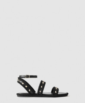 발렌티노 트리밍 스터드 가죽 샌들