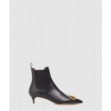 발렌티노 브이로그 가죽 앵클부츠