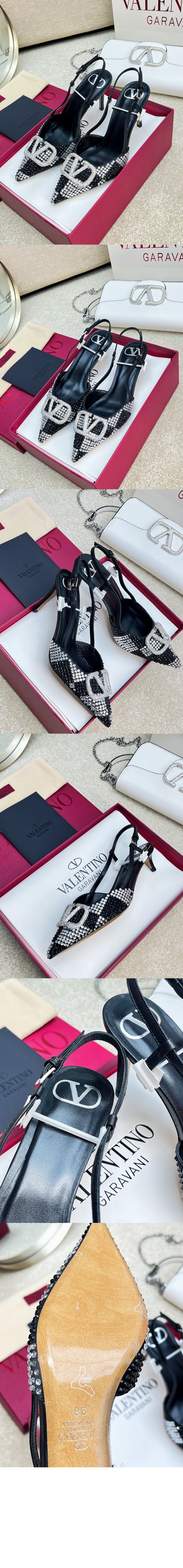 발렌티노 스트랩 크리스털 힐