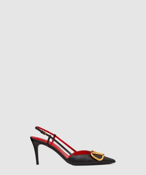 발렌티노 송아지 가죽 슬링백 펌프스