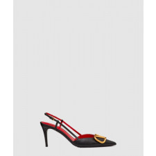 발렌티노 송아지 가죽 슬링백 펌프스