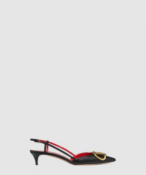 발렌티노 송아지 가죽 슬링백 펌프스