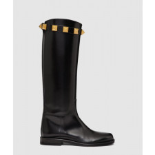 발렌티노 송아지 가죽 로만 스터드 부츠