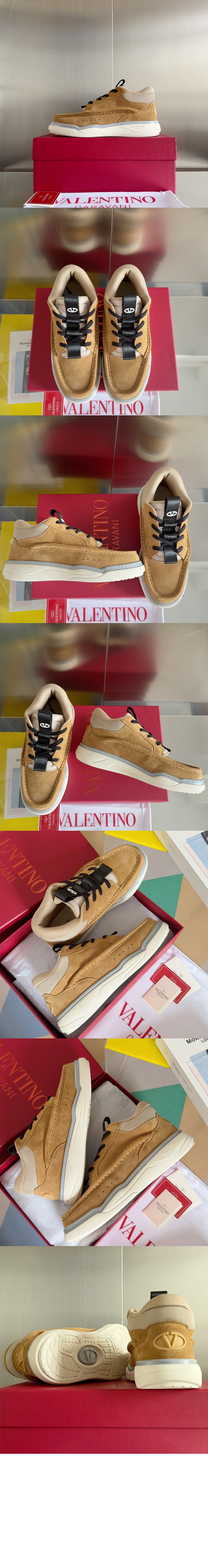 발렌티노 스플릿 레더 스니커즈