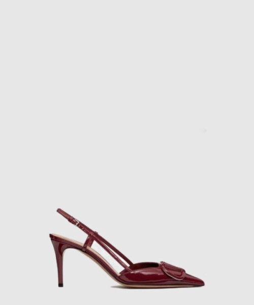 발렌티노 페이턴트 레더 힐 슬링백 펌프스 보르도 3W2S0R