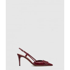 발렌티노 페이턴트 레더 힐 슬링백 펌프스 보르도 3W2S0R